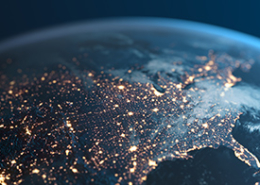 united states map at night